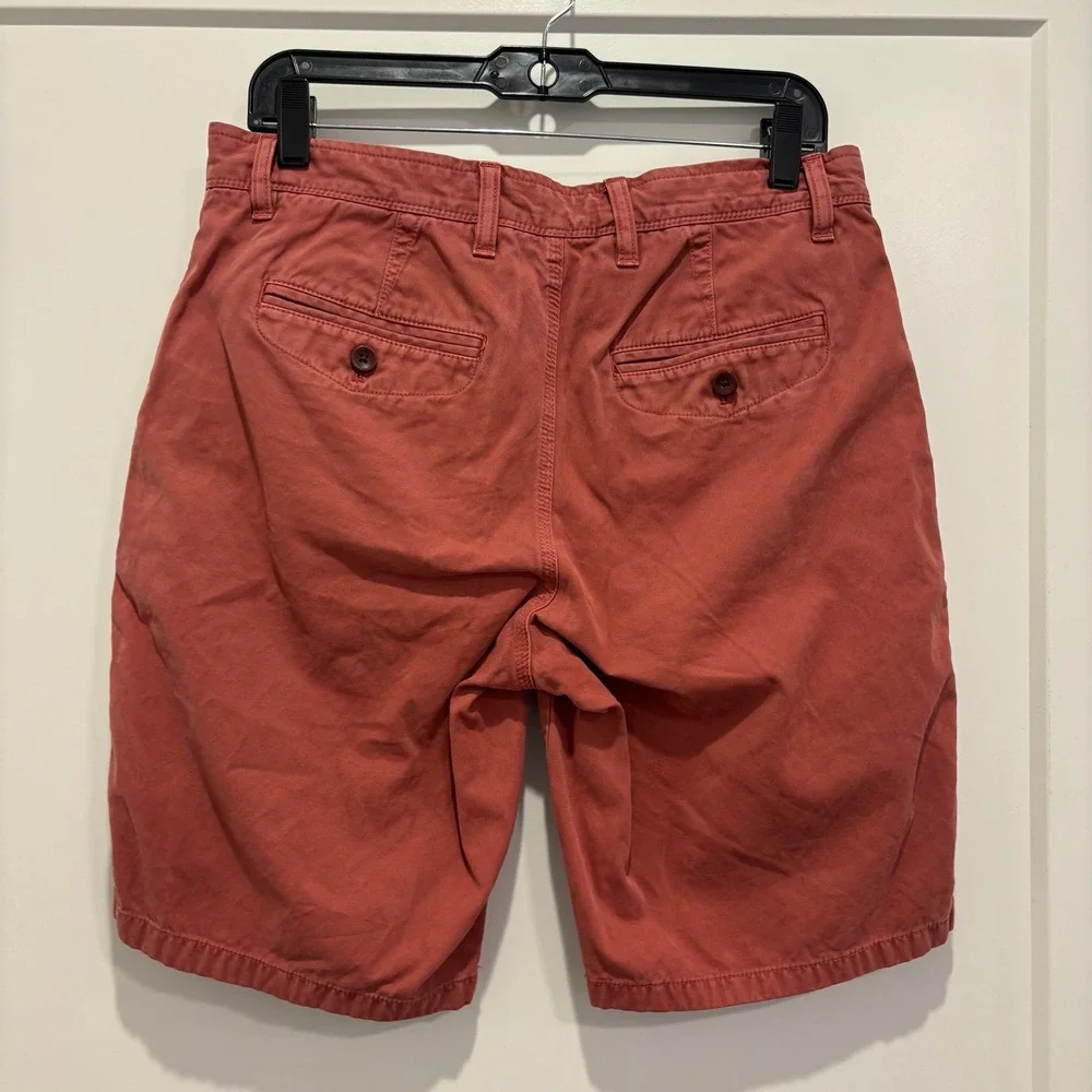 Banana‎ Republic Aiden Short Mens 30 Red Salmon Chino Flat Front Cotton Twill